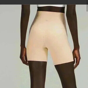 Lululemon Athletica Cream High-Waisted Bike Shorts